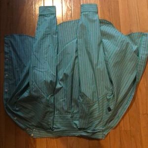 Chaps green and blue striped button